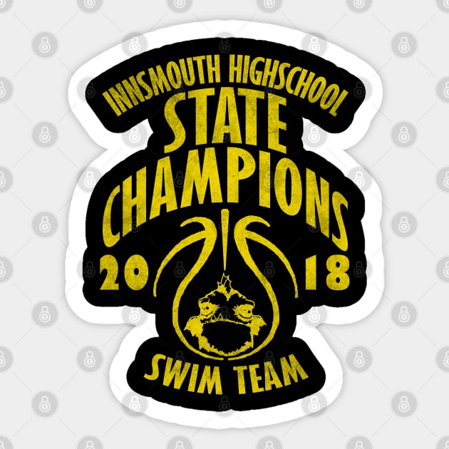 Innsmouth High State Champion Swim Team Sticker by Talesbybob